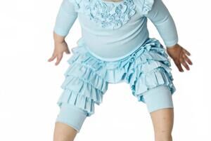 NEW LEMON LOVES LAYETTE newborn and baby girls ella pants in cindererlla blue